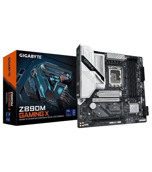 Материнская плата Gigabyte Z890M GAMING X, LGA 1851, Intel Z890, 4xDDR5, 4xSATA, 3xM.2, 1xPCIe 5.0 x16, 1xPCIe 4.0 x16, 1xHDMI, 2xDP, 1x 2.5Gb LAN, 2xUSB-A 2.0, 3xUSB-A 3.2 Gen 1, 3x3.5 мм, 7.1, mATX