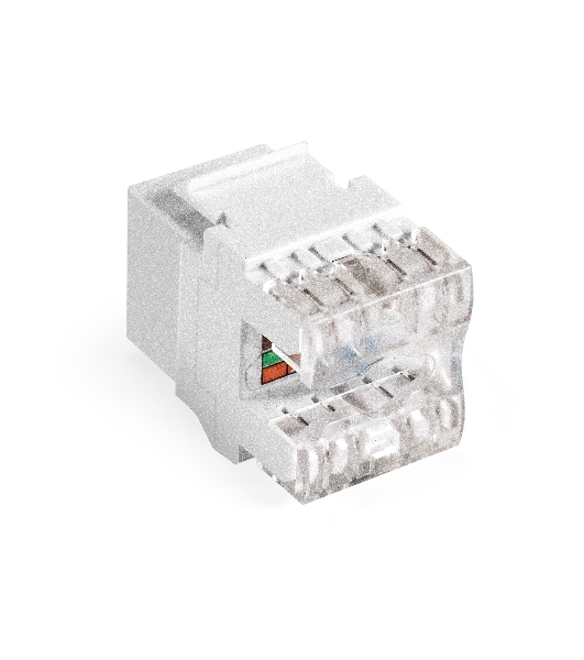 Модуль-вставка Keystone Jack RJ-45 ExeGate KJ-8P8C-U-C6-180SH-Dual (Кат.6, неэкранированная, 180 градусов, со шторками, IDC Krone/110)