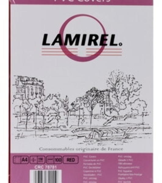 Расходные материалы Lamirel Обложки Transparent LA-7878101 (A4, PVC, красные, 150мкм, 100 шт.)
