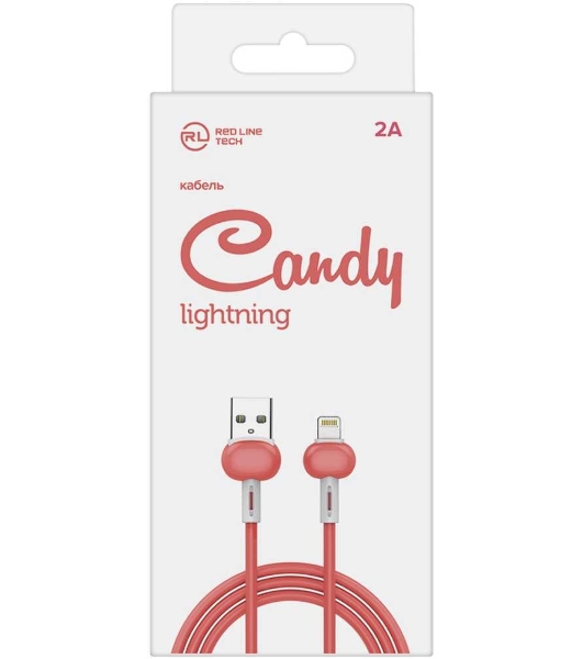 Кабель Redline Candy УТ000021989 Lightning (m) USB A(m) 1м красный