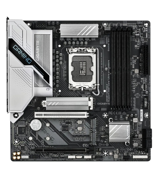 Материнская плата Gigabyte Z890M GAMING X, LGA 1851, Intel Z890, 4xDDR5, 4xSATA, 3xM.2, 1xPCIe 5.0 x16, 1xPCIe 4.0 x16, 1xHDMI, 2xDP, 1x 2.5Gb LAN, 2xUSB-A 2.0, 3xUSB-A 3.2 Gen 1, 3x3.5 мм, 7.1, mATX