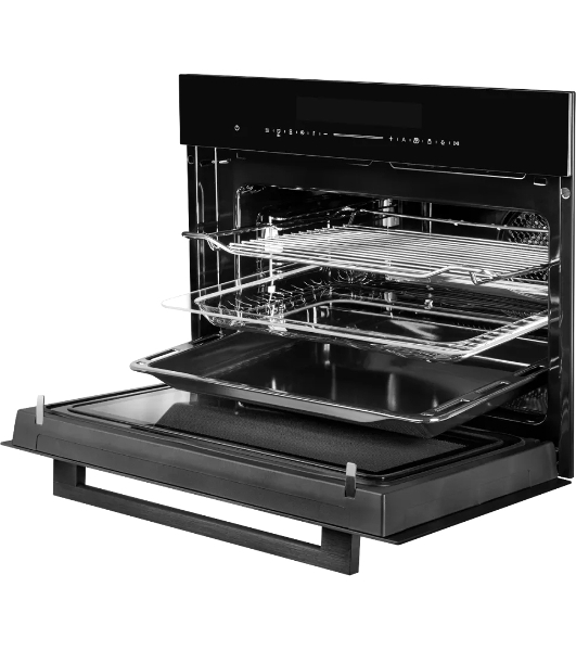 Встраиваемый духовой шкаф Kuppersberg KHT 616 Black компактный, ШхВхГ: 59.5х45.4х56.5 см, 50 л, А+, гидролизная очистка, черный