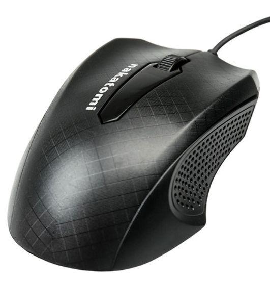 Мышь проводная Nakatomi MON-07U черный, 800 dpi, USB, кнопки - 3