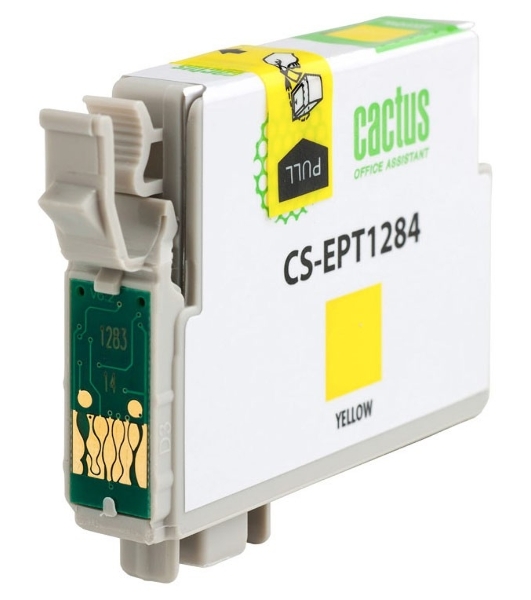 Картридж струйный Cactus CS-EPT1284 (T1284) желтый (7 мл) для Epson Stylus S22/S125/SX420/SX425/Office BX305