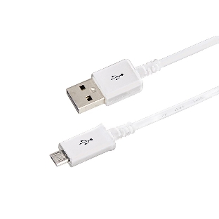 Кабель Rexant USB кабель microUSB длинный штекер 1М белый