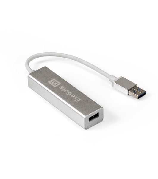 USB-концентратор ExeGate DUB-4 (кабель-адаптер USB3.0 --> 4xUSB3.0, Plug&Play, серебристый)