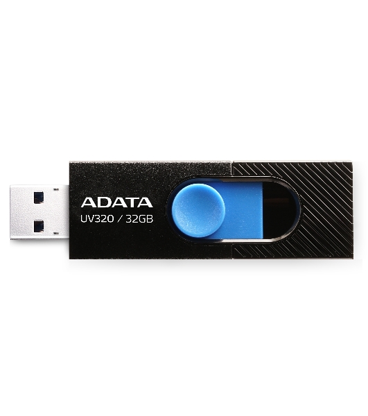 Флешка USB ADATA UV320 (AUV320-32G-RBKBL), 32Gb, USB 3.2 Gen 1, R/W 100/30, черный/голубой