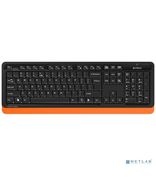 Комплект клавиатура+мышь A4Tech FStyler FG1010 беспроводной, USB, 2000 DPI, чёрный/оранжевый