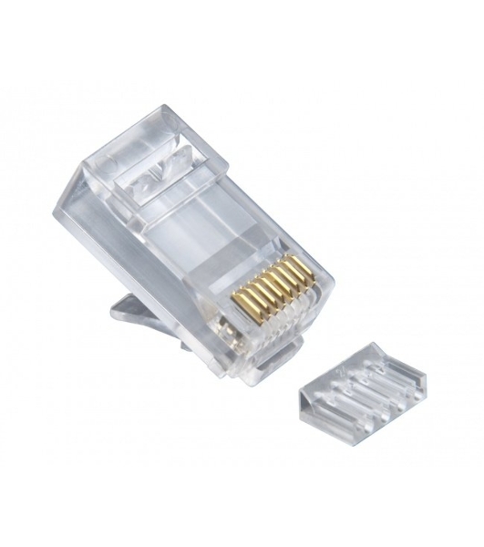 Вилка RJ-45 (8P8C) PLUG5UP-INSERT универсальная cat.5e со вставкой, контакты 30 микродюймов' (100 шт.)