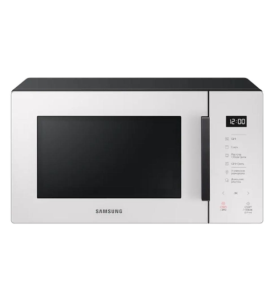 Микроволновая печь Samsung MG23T5018AE/BW белый, 23 л, 800 Вт, переключатели - сенсор