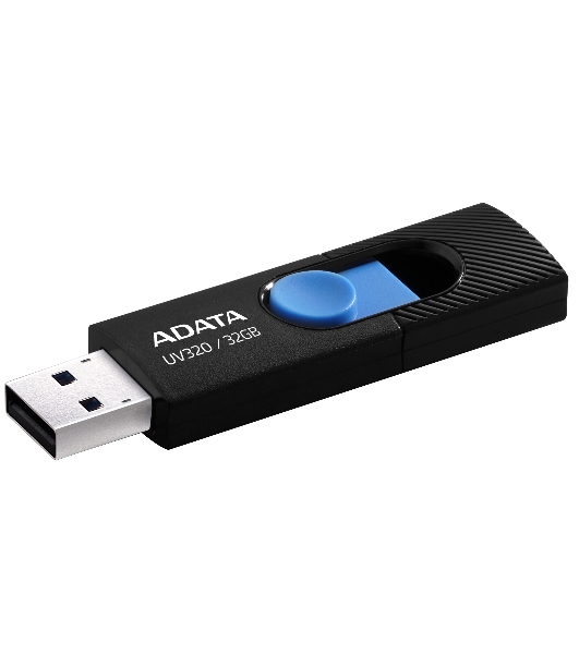 Флешка USB ADATA UV320 (AUV320-32G-RBKBL), 32Gb, USB 3.2 Gen 1, R/W 100/30, черный/голубой