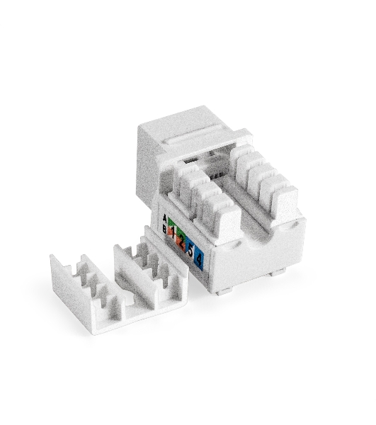 Модуль-вставка Keystone Jack RJ-45 ExeGate KJ-8P8C-U-C6-90-110 (Кат.6, неэкранированная, 90 градусов, IDC 110)