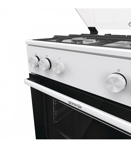 Плита газовая Gorenje GG6A11WF белый, конфорок 4 газовых, духовка 72 л, 60 см x 85 см x 60 см
