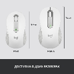 Мышь беспроводная Logitech Signature M650 белый, 4000 dpi, радиоканал, Bluetooth, USB, кнопки - 5, фото20