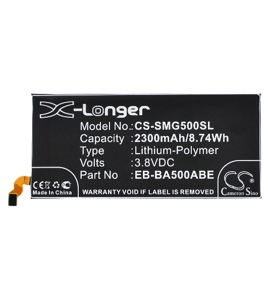 Аккумулятор CameronSino CS-SMG500SL EB-BA500ABE для Samsung Galaxy A5 SM-A500F 3.8V, 2300mAh, 8.74Wh