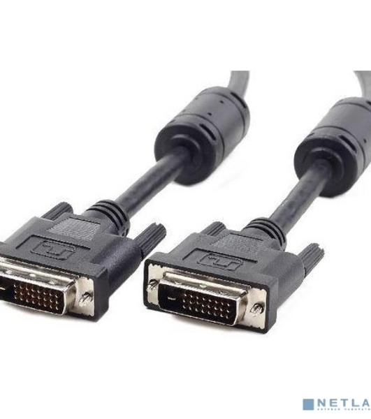 Кабель DVI-D dual link Cablexpert CC-DVI2L-BK-10, 25M/25M, 3.0м, CCS, черный, экран, феррит.кольца, пакет