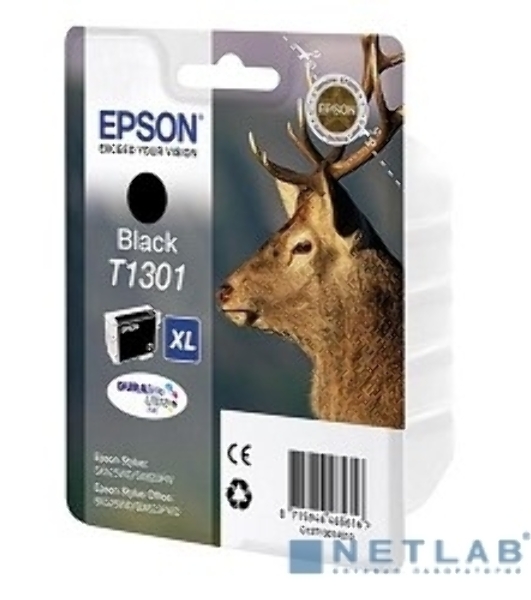 Картридж струйный Epson T1301 (C13T13014012/C13T13014010) черный, 25.4 мл, для SX520WD/SX620FW/BX525WD/BX625FWD