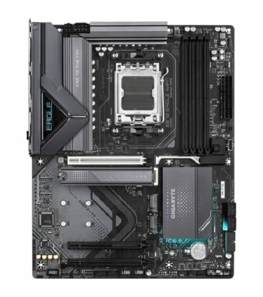 Материнская плата Gigabyte X870 EAGLE WIFI7, AM5, AMD X870, 4xDDR5, 4xSATA, 3xM.2, 1xPCI-E 5.0 x16, 2xPCI-E 3.0 x1, 1xHDMI, 1xUSB-C (DP), 1x 2.5Gb LAN, 4xUSB-A 2.0, 3xUSB-A 3.2 Gen 1, 1xUSB-A 3.2 Gen 2, 2xUSB-C 3.2 Gen 2 (USB4), 3x3.5 мм, 7.1, ATX