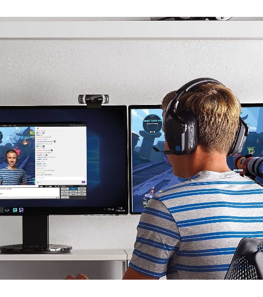 Веб-камера Logitech C922 Pro Stream 1920x1080, 30 кадр/с, USB Type-A, микрофон (2 шт, шумоподавление), автоматическая фокусировка, автоосвещение, универсальное крепление