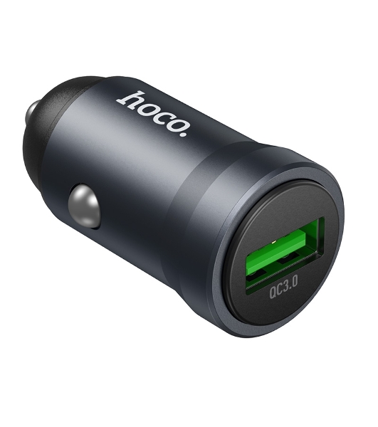 Автомобильное зарядное устройство Hoco, 18Вт, USB, Z62, металлический серый, коробка