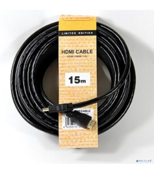 Кабель цифровой TV-COM HDMI19M to HDMI19M, V1.4+3D, 15m CG150S-15M