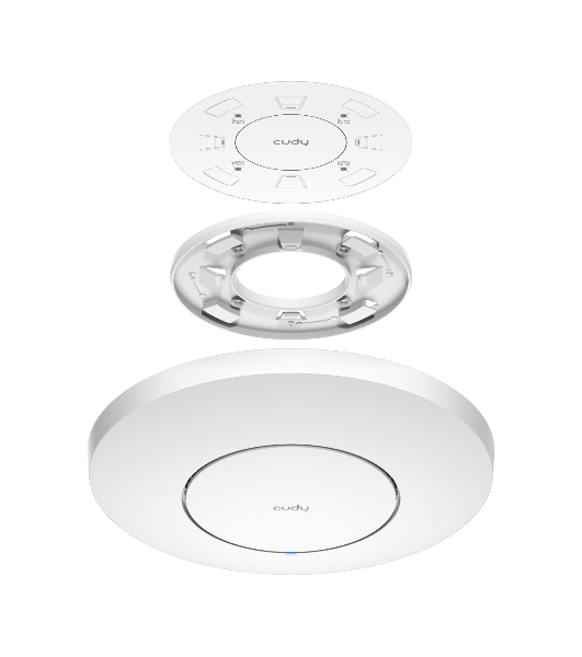 Точка доступа AX3000 Dual Band Ceiling Mount Wi-Fi 6 Access Point, Chipset MT7981, 802.11ax/ac/a/b/g/n, 2402Mbps at 5GHz + 574Mbps at 2.4GHz, 1 x 2.5G RJ45 Port, MU-MIMO, Support 12V DC or 802.3at PoE or Passive PoE, Internal Antennas, 48V passive PoE adapter included, Cudy Mesh Support
