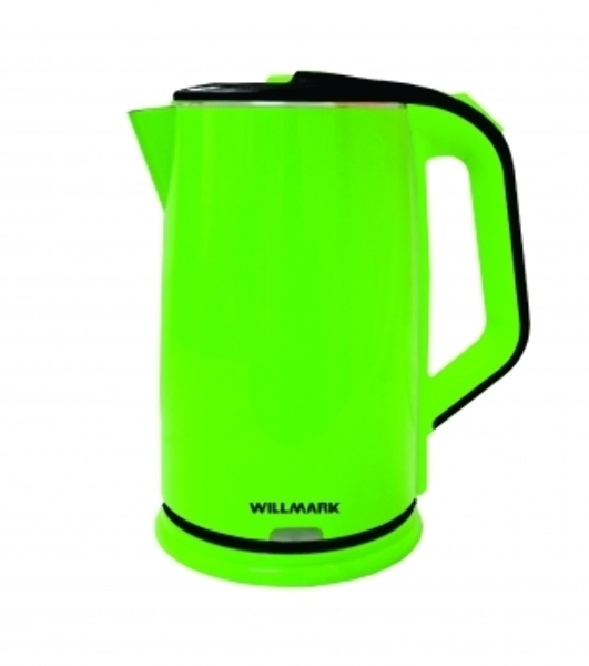 Чайник электрический Willmark WEK-2012PS зеленый/черный, 2.0 л, 2000 Вт