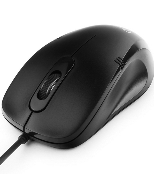 Мышь проводная Gembird MOP-100 черный, 1000 dpi, USB, кнопки - 3