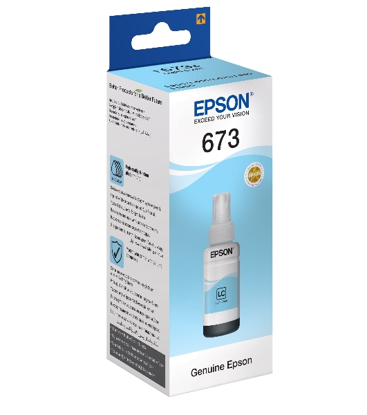 Чернила Epson 673 C13T673598 (аналог C13T67354A) светло-голубой 70мл для Epson L800/L810/L850/L1800