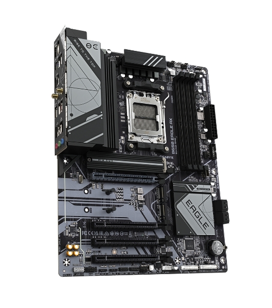 Материнская плата GIGABYTE B650 EAGLE AX (V1.1), AM5, AMD B650, 4xDDR5, 4xSATA, 3xM.2, 1xPCI-E 4.0 x16, 3xPCI-E 3.0 x1, 1xHDMI, 1xDP, 1x 1Gb LAN, 2xUSB 3.2 Gen 2, 1xUSB 3.2 Gen 1, 6xUSB 2.0, 3x3.5 мм, 7.1, Standard-ATX