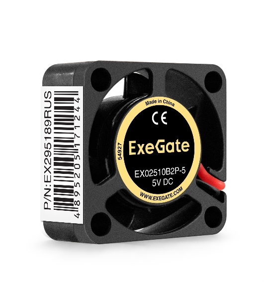 Вентилятор для корпуса ExeGate EX02510B2P-5 черный, 25 мм, 10500 об/мин, 22.5 дБ, 2 pin