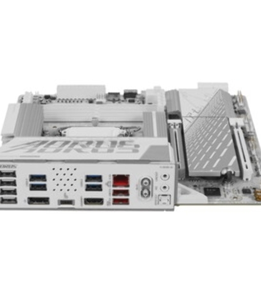 Материнская плата Gigabyte B860M AORUS ELITE WIFI6E ICE, LGA1851, Intel B860, 4xDDR5, 4xSATA, 3xM.2, 1xPCIe 5.0 x16, 1xPCIe 4.0 x4, 1xDP, 2xHDMI, 1x2.5Gb LAN, Wi-Fi 6E, Bluetooth 5.3, 2xUSB-A 10Gbps (Gen2), 4xUSB-A 5Gbps, 4xUSB-A 2.0, 1xUSB-C 20Gbps (USB4), 2x3.5 мм, 7.1, mATX