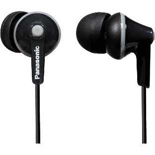 Наушники вкладыши Panasonic RP-HJE125E-K 1.1м черный проводные (в ушной раковине)