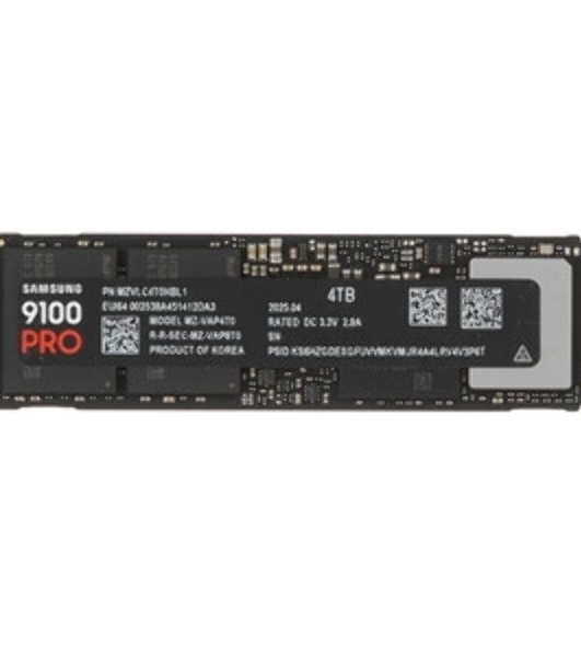 Накопитель SSD 4Tb Samsung 9100 PRO, M.2, PCI-E 5.0 x4, TLC 3D NAND R/W - 14800/13400 Mb/s