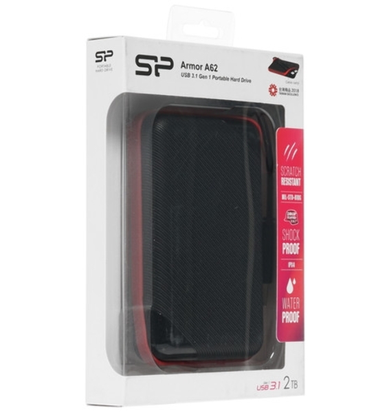 Внешний HDD 2.5' Silicon Power Armor A62, 2TB, USB 3.2 Gen 1 Type-A, 5400 rpm, черно-синий