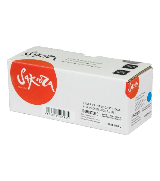 Картридж лазерный Sakura 106R02760 для Xerox WorkCentre 6027, WorkCentre 6025, Phaser 6022, Phaser 6020, синий, 1000 к.