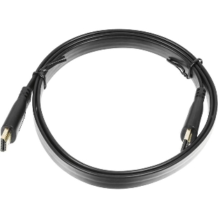 Кабель аудио-видео Buro Flat HDMI (m)/HDMI (m) 1м. черный