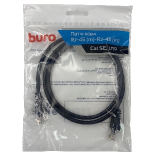 Патч-корд Buro UTP 4 пары cat.5e CCA molded 1м черный RJ-45 (m)-RJ-45 (m)