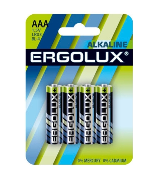 Элемент питания алкалиновый Ergolux LR03 BL-4 LR03 BL-4 1.5В Alkaline (блист.4шт)