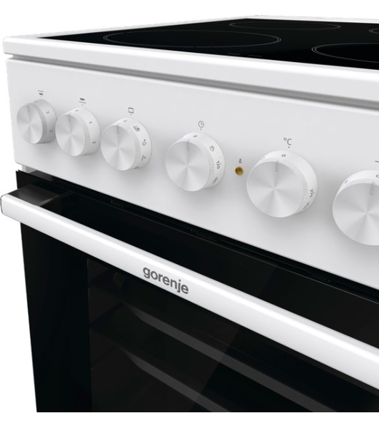 Плита электрическая Gorenje GEC5B41WG белый, конфорок 4 электрических, духовка 62 л, 50 см x 85 см x 59.4 см