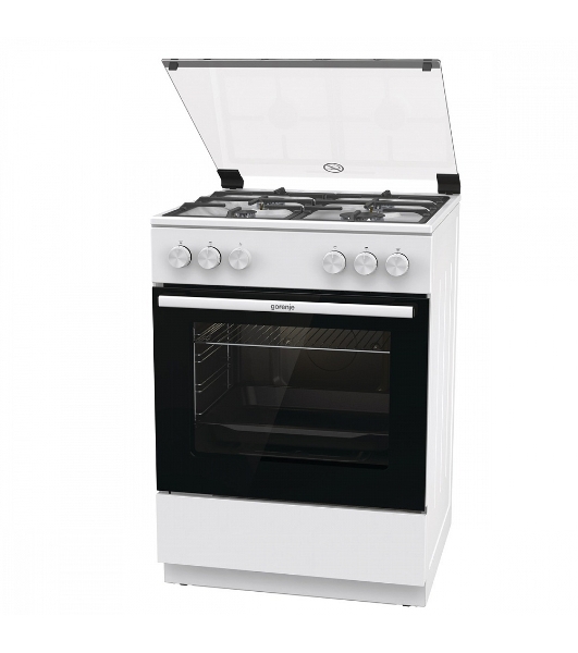 Плита газовая Gorenje GG6A11WF белый, конфорок 4 газовых, духовка 72 л, 60 см x 85 см x 60 см