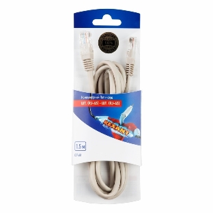 Пaтч-корд U/UTP Rexant, cat.5e, RJ45-RJ45, неэкранированный, PVC серый, 1,5м