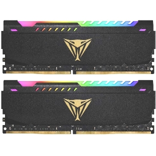 Оперативная память Patriot Viper Steel, DDR4, 32GB (2x16GB), 3600MHz, CL20, DIMM, с радиатором, RGB, черный