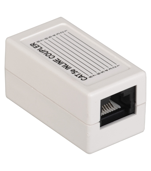 Проходной адаптер ITK кат.5E UTP, тип RJ45-RJ45 (8P8C), белый