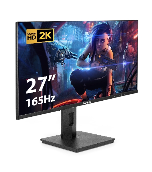 Монитор 27' ExeGate Combat EG2707A IPS 2560x1440, 165 Гц, 1 мс, 16:9, 400 кд/м2, 2xHDMI, 1xDP, аудиовход, черный