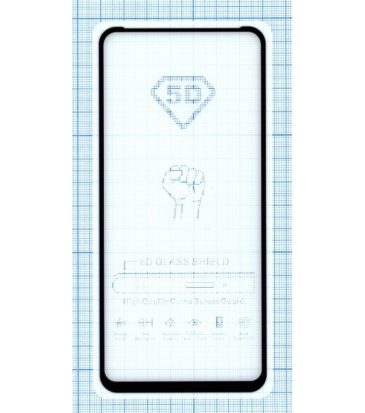Защитное стекло 'Полное покрытие' для Xiaomi Redmi Note 9 черный