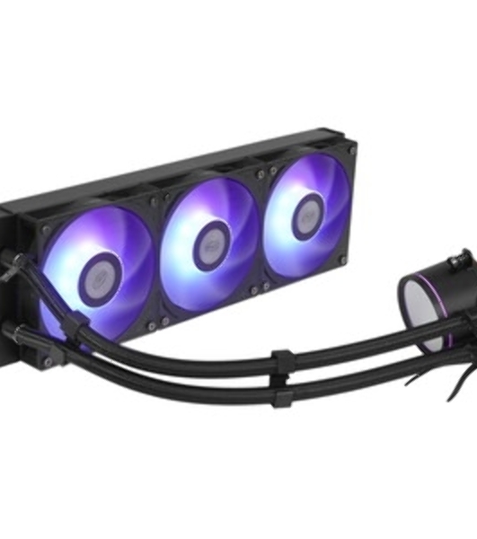 Система охлаждения PCCooler DA360 Pro ARGb Digital BK (300W, 360мм, LED temp., Black, ARGb/Fans: 3x120мм, 75.8CFM, 33.7dBA, 2200RPM/Pump height 57мм, 28dBA, 3000RPM, Rad thickness 27мм/S: 1851, 1700, 1200, 20XX, 115X, AM5, AM4)