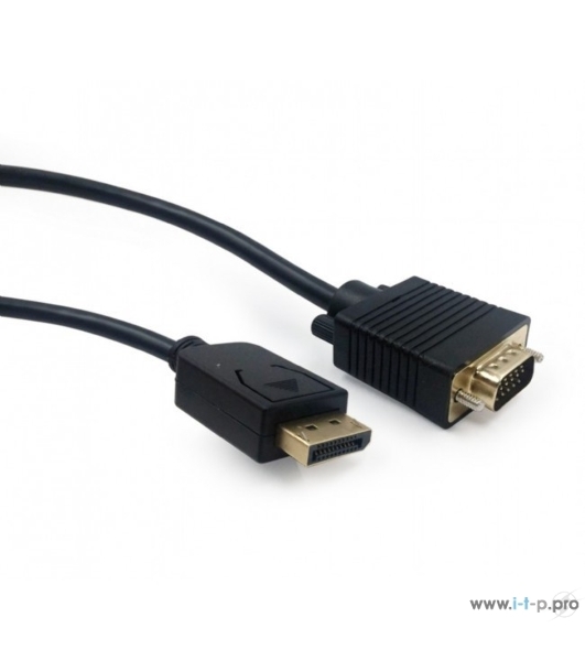 Кабель DisplayPort->VGA Cablexpert CCP-DPM-VGAM-10, 3м, 20M/15M, черный, экран, пакет