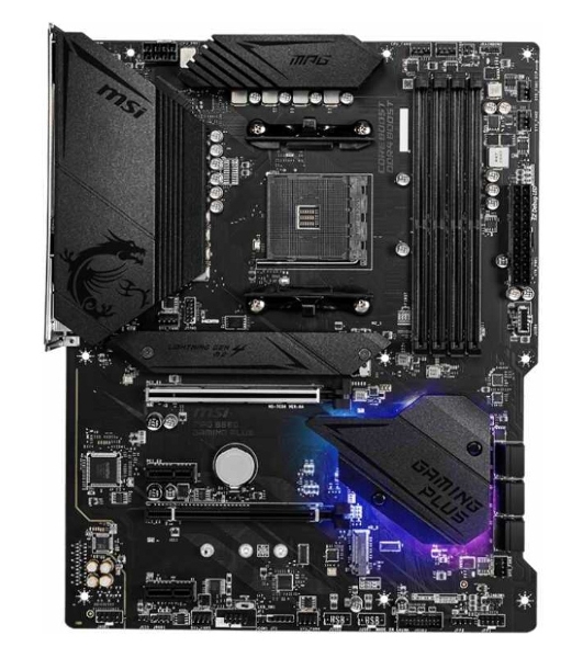 Материнская плата MSI MPG B550 GAMING PLUS, AM4, AMD B550, 4xDDR4, 6xSATA, 2xM.2, 1xPCI-E 4.0 x16, 1xPCI-E 3.0 x4, 2xPCI-E x1, 1xHDMI, 1xDP, 1x 1Gb LAN, 4xUSB-A 2.0, 2xUSB-A 3.2 Gen 1, 1xUSB-A 3.2 Gen 2, 1xUSB-C 3.2 Gen 2, 5x3.5 мм, 7.1, ATX