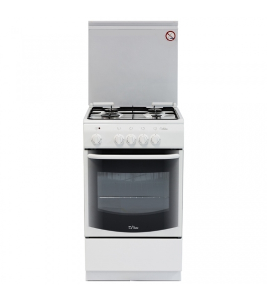 Плита газовая De Luxe 5040.37Г (КР) белый, конфорок 4 шт, духовка 43 л, 50 см x 85 см x 50 см
